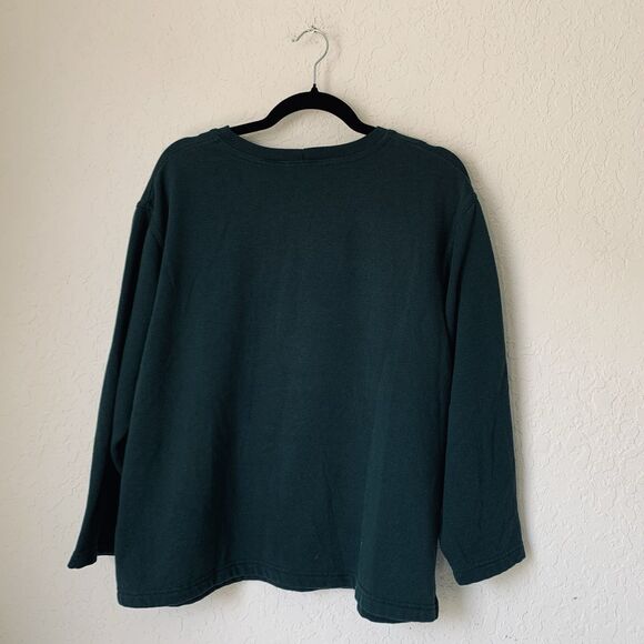 VTG Nature Birds Sweatshirt  XL* Forest Green Embroidered Cardinals Christmas - Picture 2 of 8